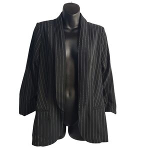Leighton Blazer Jacket Junior Collections Black White Stripped Sz Medium NWT